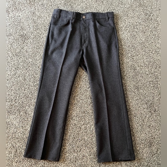 VTG Men’s Levi’s Polyester Pants W36 L30 Pleated Brown - Picture 1 of 8